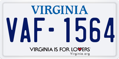 VA license plate VAF1564