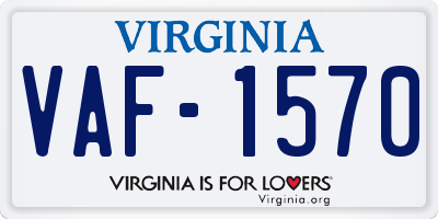 VA license plate VAF1570