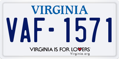 VA license plate VAF1571