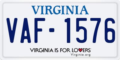 VA license plate VAF1576