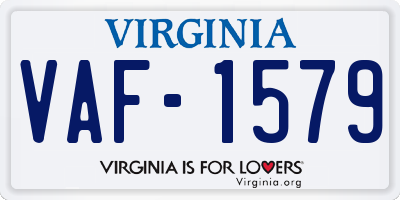 VA license plate VAF1579