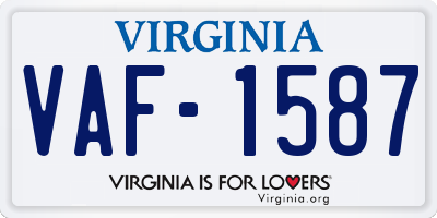 VA license plate VAF1587
