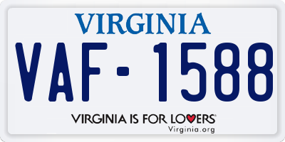 VA license plate VAF1588