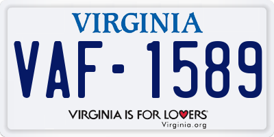 VA license plate VAF1589