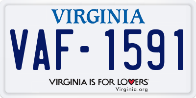 VA license plate VAF1591