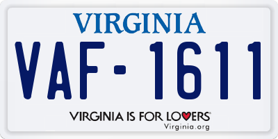 VA license plate VAF1611