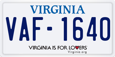 VA license plate VAF1640