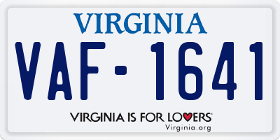 VA license plate VAF1641