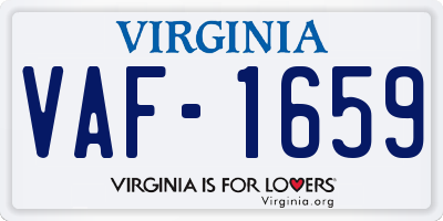 VA license plate VAF1659