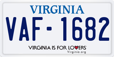 VA license plate VAF1682