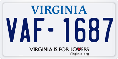 VA license plate VAF1687