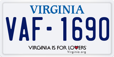 VA license plate VAF1690