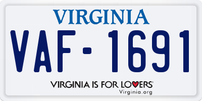 VA license plate VAF1691