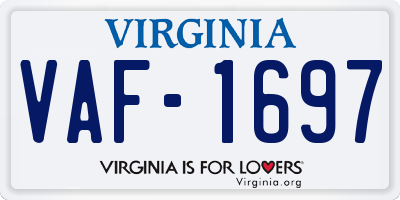 VA license plate VAF1697
