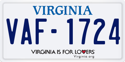 VA license plate VAF1724