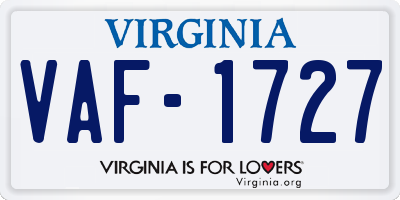 VA license plate VAF1727