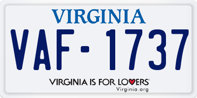 VA license plate VAF1737