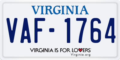VA license plate VAF1764