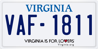 VA license plate VAF1811