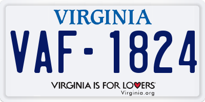 VA license plate VAF1824