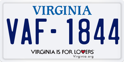 VA license plate VAF1844