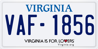 VA license plate VAF1856