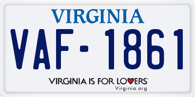 VA license plate VAF1861