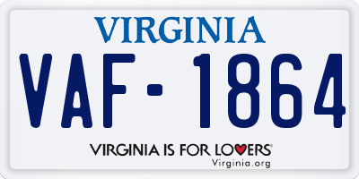 VA license plate VAF1864
