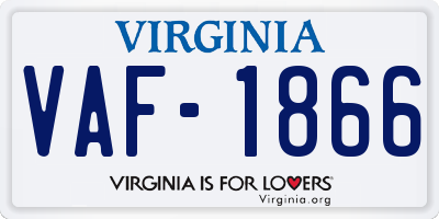 VA license plate VAF1866