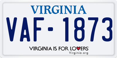 VA license plate VAF1873
