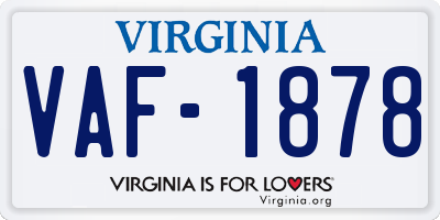 VA license plate VAF1878