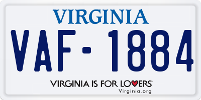 VA license plate VAF1884