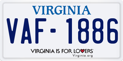 VA license plate VAF1886