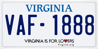 VA license plate VAF1888