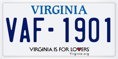 VA license plate VAF1901