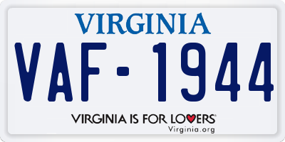 VA license plate VAF1944