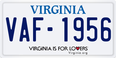 VA license plate VAF1956