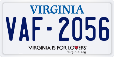 VA license plate VAF2056