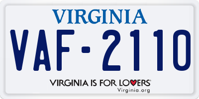 VA license plate VAF2110