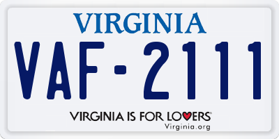 VA license plate VAF2111