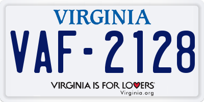 VA license plate VAF2128