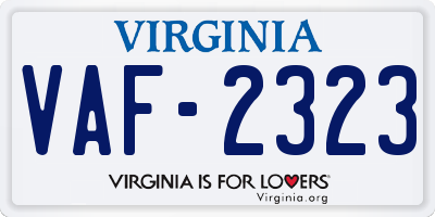 VA license plate VAF2323