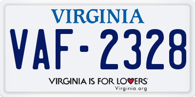 VA license plate VAF2328