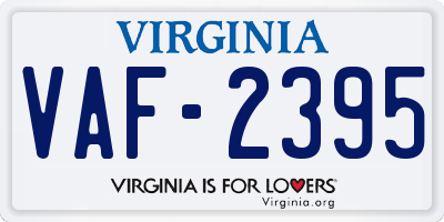 VA license plate VAF2395