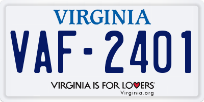 VA license plate VAF2401