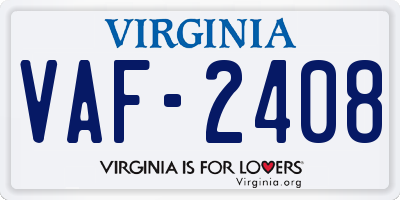 VA license plate VAF2408