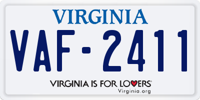 VA license plate VAF2411