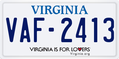 VA license plate VAF2413