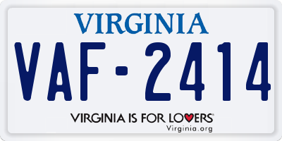 VA license plate VAF2414
