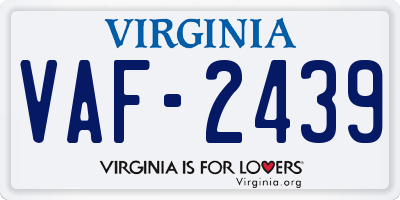 VA license plate VAF2439